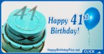 Happy 41st Birthday in Blue Silver