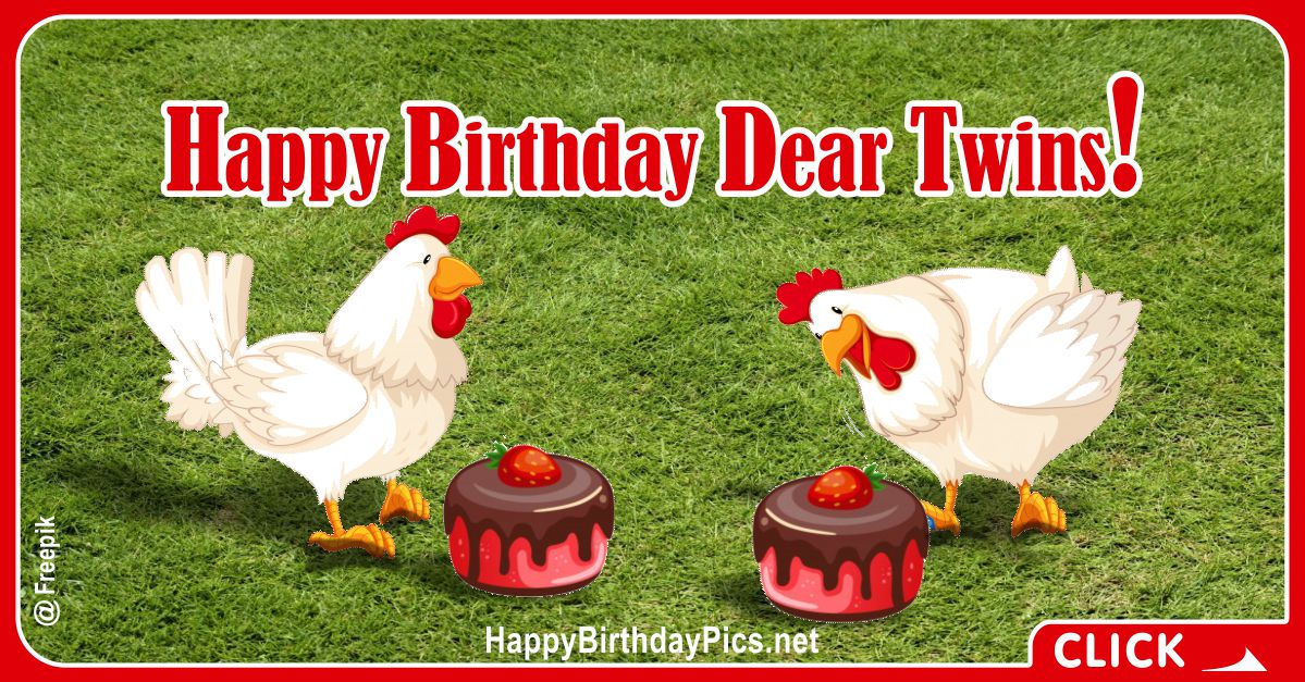 Happy Birthday Twin Chickens Card Equivalents