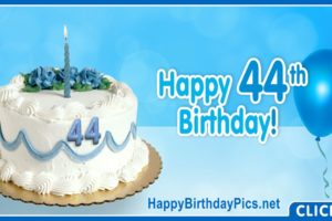 Happy 44th Birthday with Blue Ornaments