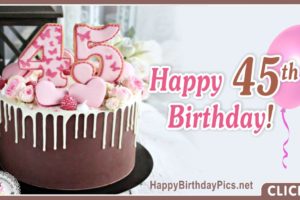 Happy 45th Birthday with Pink Hearts