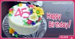 Happy 45th Birthday with Floral Design