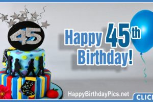 Happy 45th Birthday with Silver Stars