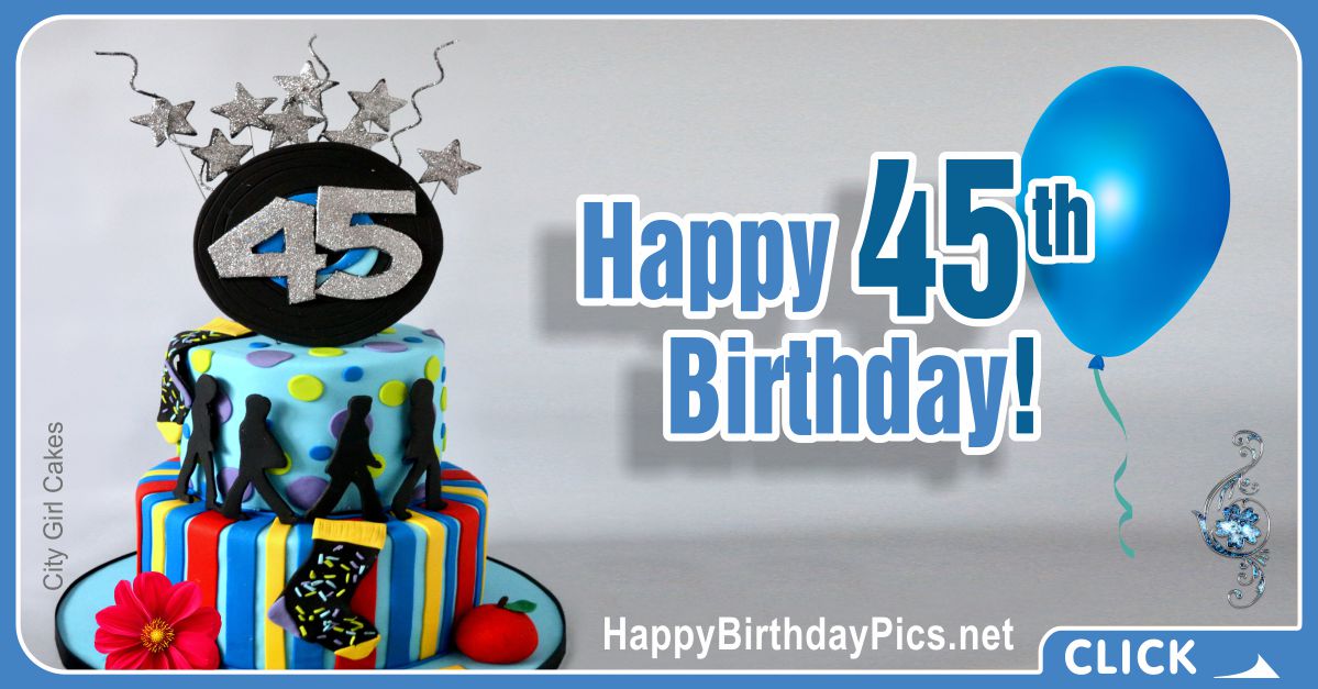 Happy 45th Birthday with Silver Stars Card Equivalents