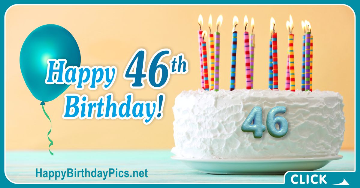 Happy 46th Birthday with Turquoise Theme Card Equivalents