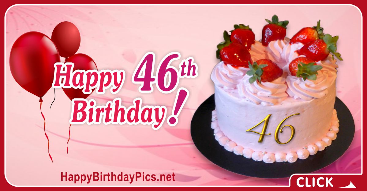 Happy 46th Birthday with Ruby Gold Design Card Equivalents