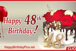 Happy 48th Birthday with Red Roses