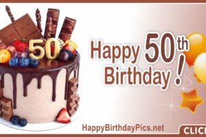 Happy 50th Birthday with Fruit Cake