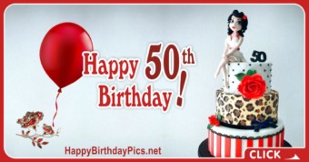 Happy 50th Birthday with Leopard Diamond Pattern