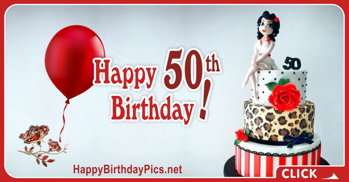 Happy 50th Birthday Video with Leopard Diamond Pattern Card Equivalents