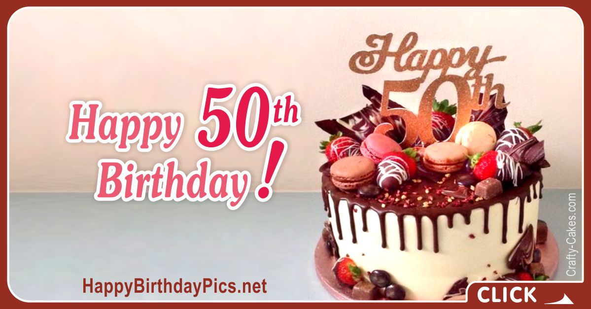 Happy 50th Birthday with Gold Chocolate Card Equivalents