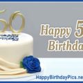 Happy 50th Birthday with Blue Roses