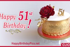Happy 51st Birthday with Golden Lace