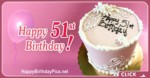 Happy 51st Birthday with White Embroidery