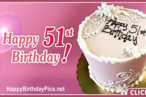 Happy 51st Birthday with White Embroidery