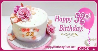 Happy 52nd Birthday with Pink Romance
