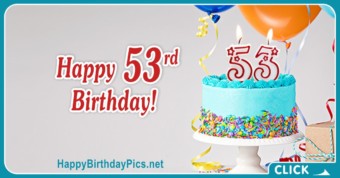 Happy 53rd Birthday with Turquoise Cake
