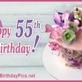 Happy 55th Birthday with Floral Design