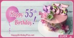 Happy 55th Birthday Video with Floral Design