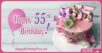 Happy 55th Birthday Video with Floral Design