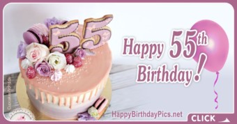 Happy 55th Birthday with Purple Design