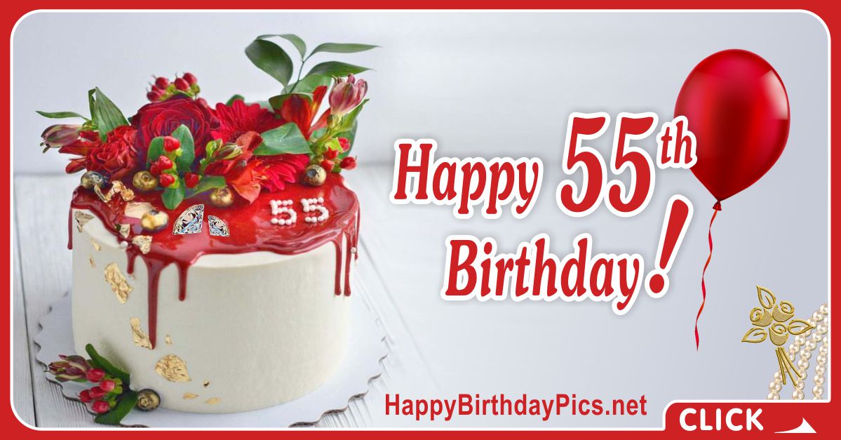 Happy 55th Birthday with Ruby Design Card Equivalents