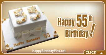 Happy 55th Birthday with Gold Ribbon