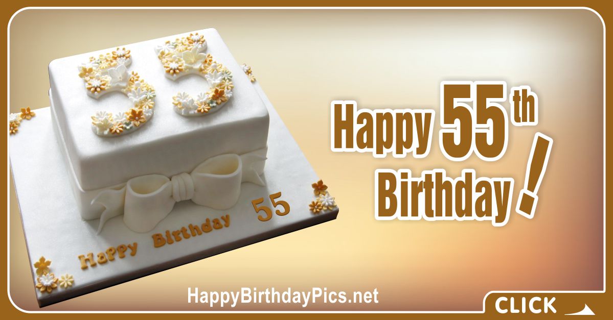 Happy 55th Birthday with Gold Ribbon Card Equivalents