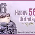 Happy 56th Birthday with Purple Diamonds