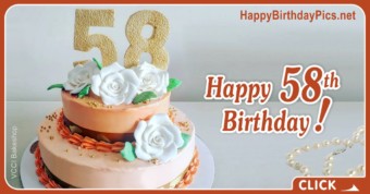 Happy 58th Birthday with White Roses