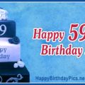 Happy 59th Birthday with Navy Blue Cake