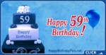 Happy 59th Birthday with Navy Blue Cake