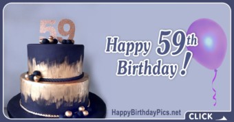 Happy 59th Birthday with Navy Blue Theme