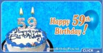 Happy 59th Birthday with Blue Ornaments