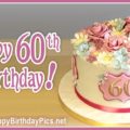 Happy 60th Birthday with Pastel Flowers