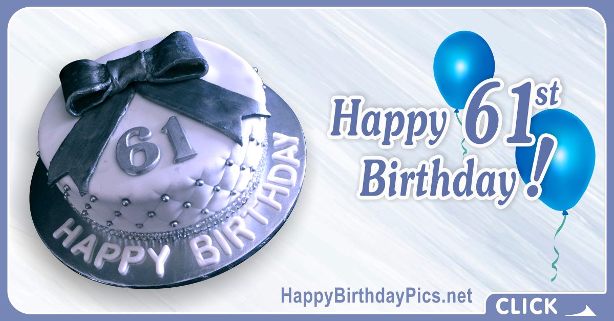 Happy 61st Birthday with Diamond Pattern Card Equivalents