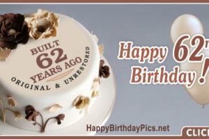 Happy 62nd Birthday with Brown Flowers