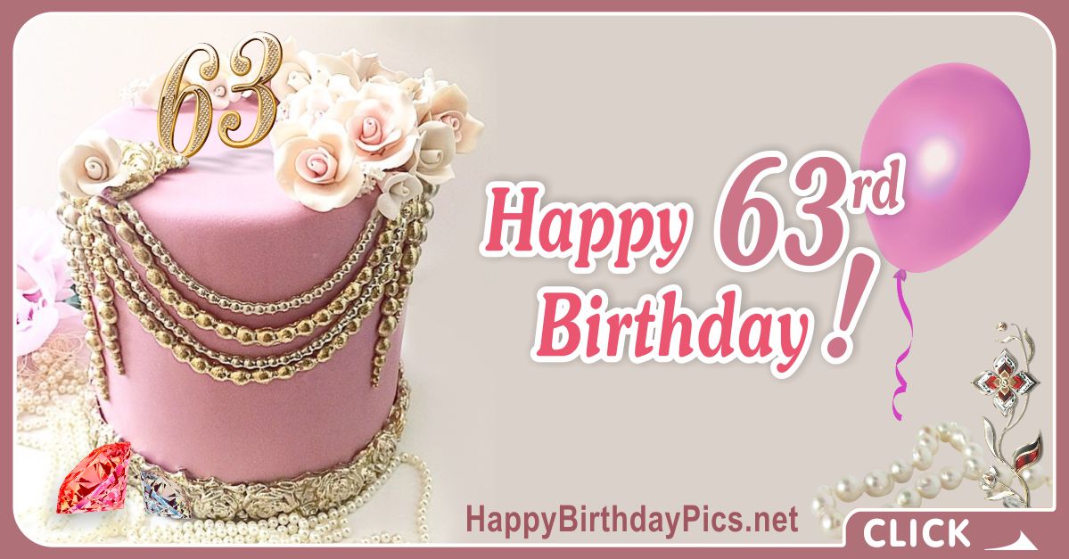 Happy 63rd Birthday with Heavy Jewelry Card Equivalents