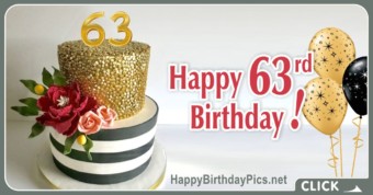 Happy 63rd Birthday with Gold Chocolate