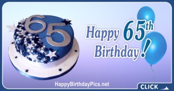 Happy 65th Birthday with Blue Stars