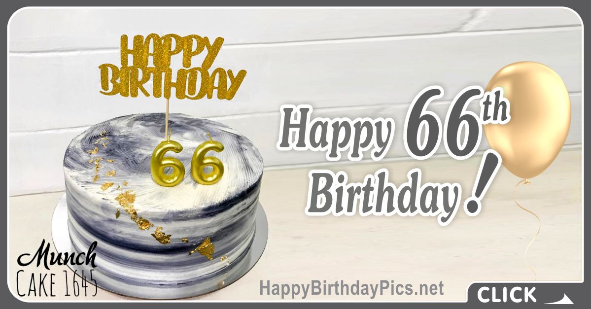 Happy 66th Birthday with Marble Cake Card Equivalents