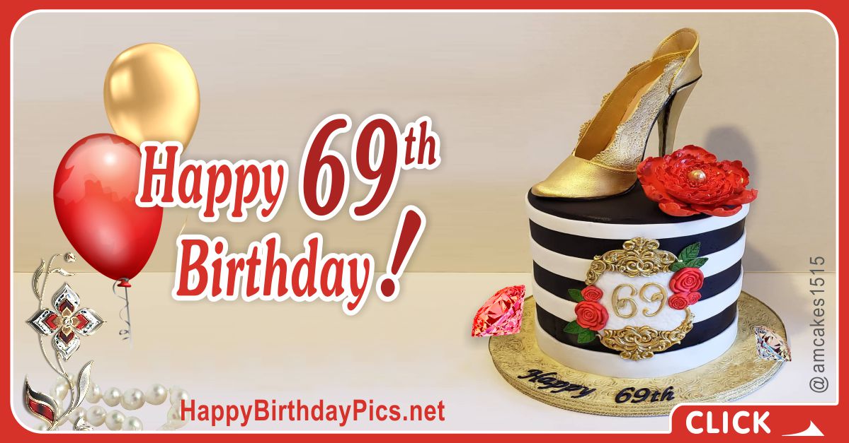 Happy 69th Birthday with Heeled Shoes Card Equivalents