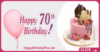 Happy 70th Birthday with Pink Cake