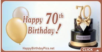 Happy 70th Birthday with Tuxedo Bow Tie