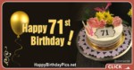 Happy 71st Birthday with Golden Plate