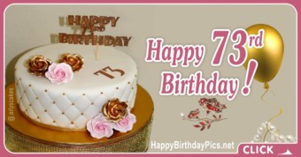 Happy 73rd Birthday with Diamond Cake