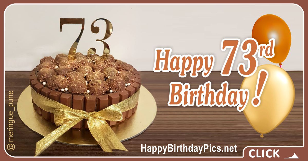 Happy 73rd Birthday with Golden Ribbon Card Equivalents