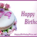 Happy 74th Birthday with Pink Theme