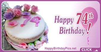 Happy 74th Birthday with Pink Theme