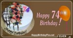 Happy 74th Birthday with Strawberry Cake