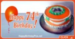 Happy 74th Birthday with Orange Cake